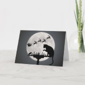 Chess Santa Full Moon Cat en Mouse Game Kerstmis Feestdagen Kaart (Voorkant)