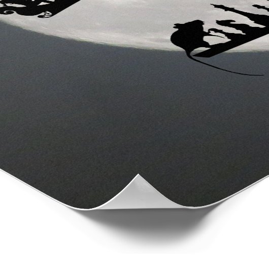 Chess Santa Full Moon Cat en Mouse Game Kerstmis Poster (Hoek)