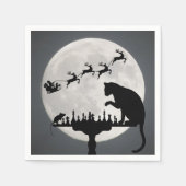 Chess Santa Full Moon Cat en Mouse Game Kerstmis Servet (Voorkant)