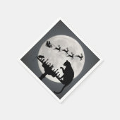 Chess Santa Full Moon Cat en Mouse Game Kerstmis Servet (Hoek)
