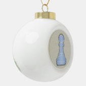 Chess Shiny Blue Glass Chewn Keramische Bal Ornament (Links)