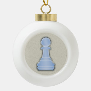 Chess Shiny Blue Glass Chewn Keramische Bal Ornament