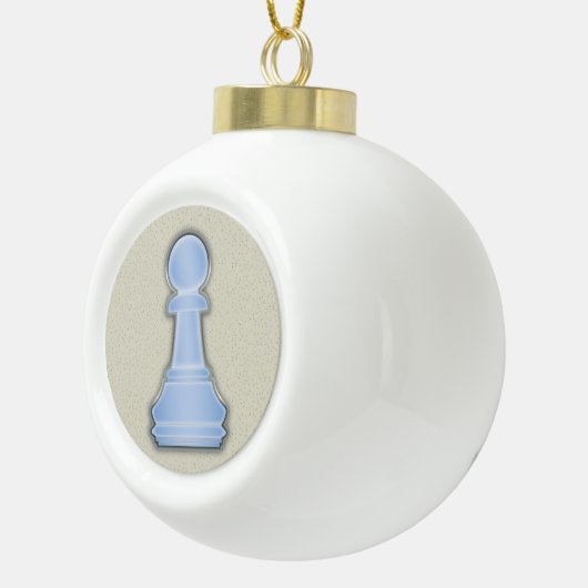 Chess Shiny Blue Glass Chewn Keramische Bal Ornament (Rechts)