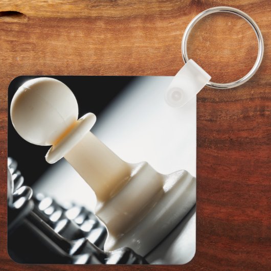 Chess Soldier Printed Keychains Sleutelhanger (Achterkant)