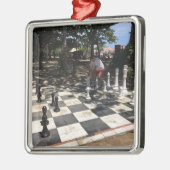 Chess spelen op Bali Metalen Ornament (Links)