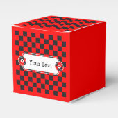 Chess Square Pattern - zwart + jouw tekst & backgr Bedankdoosjes (Voorkant Zijde)