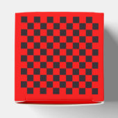 Chess Square Pattern - zwart + jouw tekst & backgr Bedankdoosjes (Bovenkant)