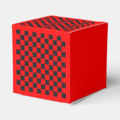 Chess Square Pattern - zwart + jouw tekst & backgr Bedankdoosjes (Achterkant)