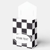 Chess Square Pattern - zwart + uw achtergrond Bedankdoosjes (Geopend)
