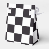 Chess Square Pattern - zwart + uw achtergrond Bedankdoosjes (Achterkant)