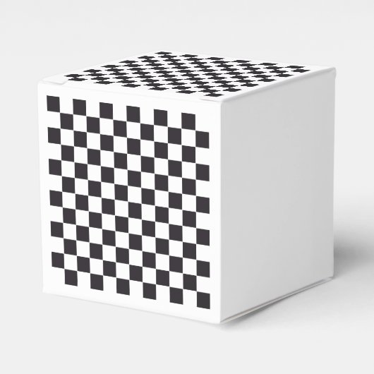 Chess Square Pattern - zwart + uw achtergrond Bedankdoosjes (Voorkant Zijde)
