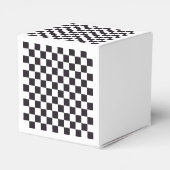 Chess Square Pattern - zwart + uw achtergrond Bedankdoosjes (Achterkant)
