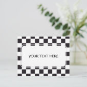 Chess Square Pattern - zwart + uw achtergrond Briefkaart (Staand voorkant)