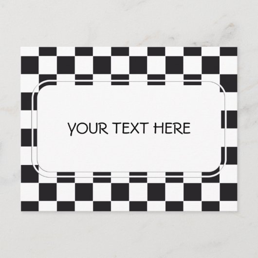 Chess Square Pattern - zwart + uw achtergrond Briefkaart (Voorkant)
