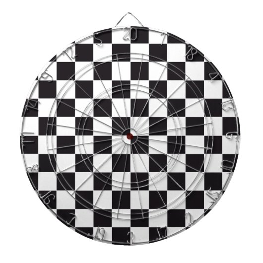 Chess Square Pattern - zwart + uw achtergrond Dartbord (Voorkant)