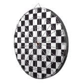 Chess Square Pattern - zwart + uw achtergrond Dartbord (Voorkant Rechts)