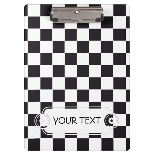 Chess Square Pattern - zwart + uw achtergrond Klembord (Voorkant)