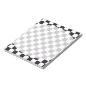 Chess Square Pattern - zwart + uw achtergrond Notitieblok (Linkerzijde)