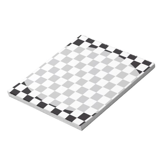 Chess Square Pattern - zwart + uw achtergrond Notitieblok (Linkerzijde)