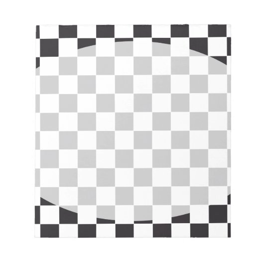Chess Square Pattern - zwart + uw achtergrond Notitieblok (Voorkant)