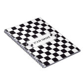 Chess Square Pattern - zwart + uw achtergrond Notitieboek (Rechterzijde)