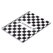 Chess Square Pattern - zwart + uw achtergrond Notitieboek (Linkerzijde)