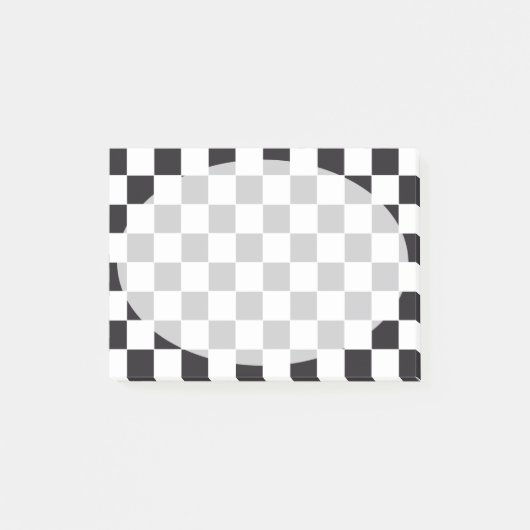 Chess Square Pattern - zwart + uw achtergrond Post-it® Notes (Voorkant)