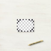 Chess Square Pattern - zwart + uw achtergrond Post-it® Notes (Op bureau)