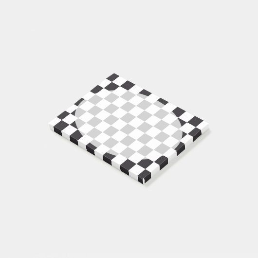 Chess Square Pattern - zwart + uw achtergrond Post-it® Notes (Schuin)