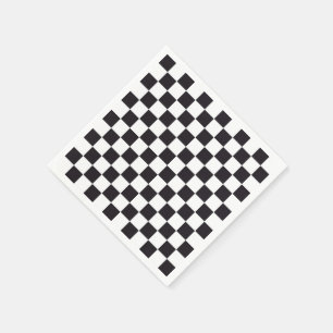 Chess Square Pattern - zwart + uw achtergrond Servetten