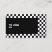 Chess Square Pattern - zwart + uw achtergrond Visitekaartje (Achterkant)