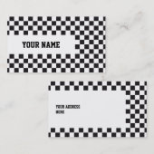 Chess Square Pattern - zwart + uw achtergrond Visitekaartje (Voorkant / Achterkant)