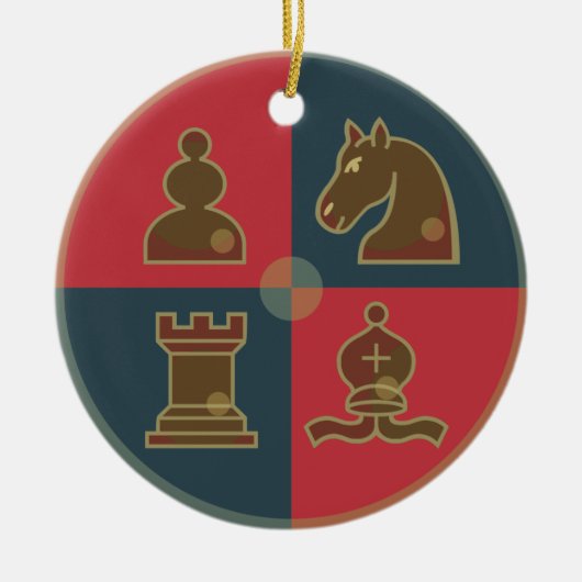 Chess Squares Round Ornament (Voorkant)