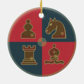 Chess Squares Round Ornament (Achterkant)