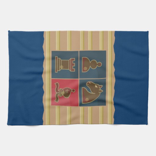 Chess Squares Theedoek (Horizontaal)