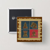 Chess Squares Vierkante Button 5,1 Cm (Voorkant /achterkant)