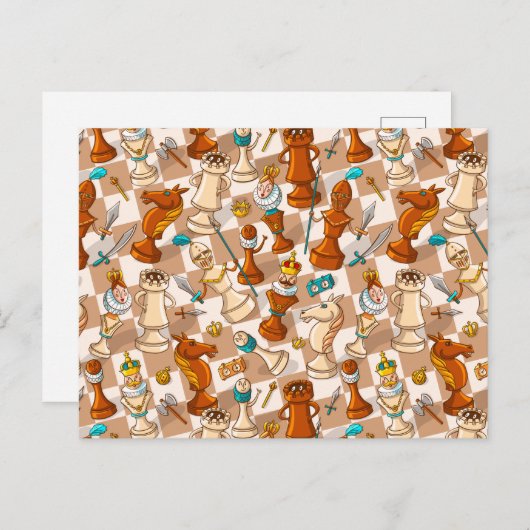 Chess-strijd Briefkaart (Voorkant / Achterkant)