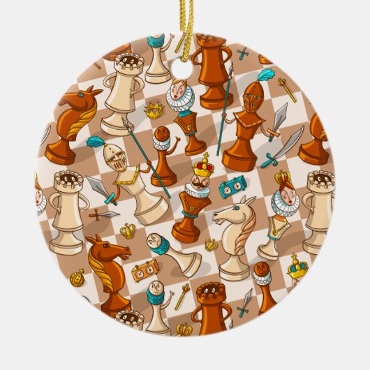 Chess-strijd Keramisch Ornament (Voorkant)