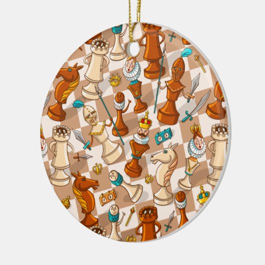 Chess-strijd Keramisch Ornament (Links)