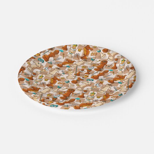 Chess-strijd Papieren Bordje (Gekanteld)