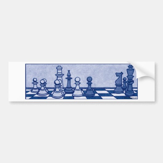 Chess Study in Blue Bumpersticker (Voorkant)