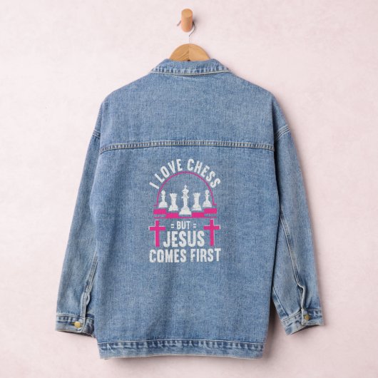 Chess Stuff Chess Club Chess Merch Christelijk Denim Jacket (Hangar)