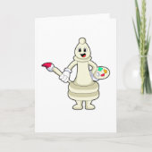 Chess-stuk bisschop als schilder met penseel en kl kaart (Voorkant)