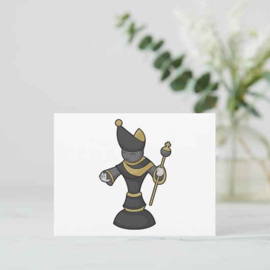 Chess-stuk bisschop Chess Briefkaart (Staand voorkant)