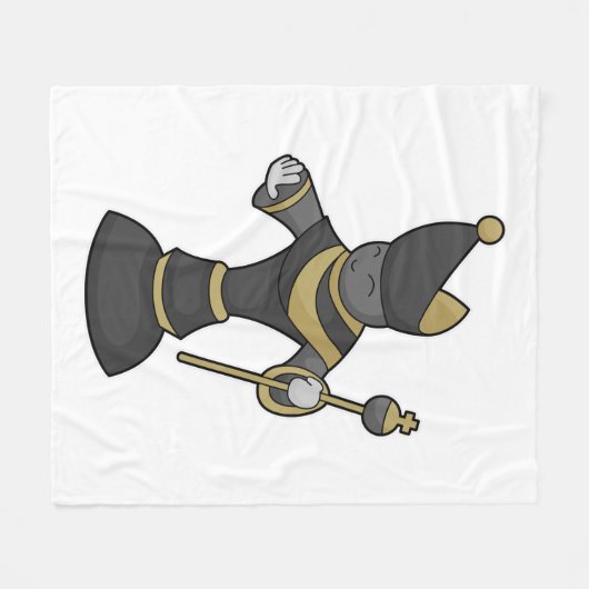 Chess-stuk bisschop Chess Fleece Deken (Voorkant (Horizontaal))