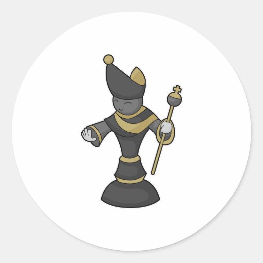 Chess-stuk bisschop Chess Ronde Sticker (Voorkant)