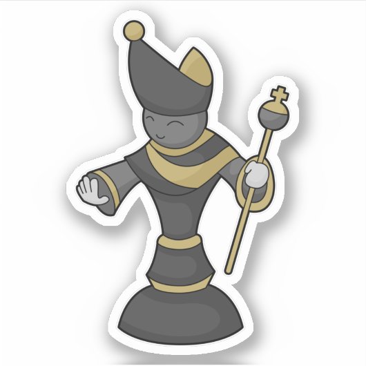 Chess-stuk bisschop Chess Sticker (Voorkant)