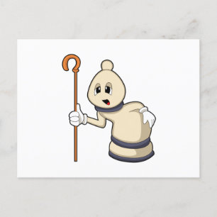 Chess-stuk bisschop op Chess Briefkaart