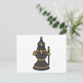 Chess-stuk bisschop op Chess met Personeel Briefkaart (Staand voorkant)