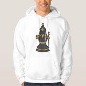 Chess-stuk bisschop op Chess met Personeel Hoodie (Voorkant)